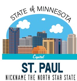 minnesota state capital st paul nickname north star state vector