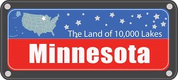 minnesota state license plate with nickname clipart