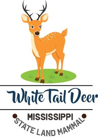 mississippi state land animal white tail deer clipart