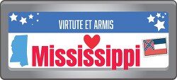 mississippi state license plate with motto clipart