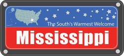 mississippi state license plate with nickname clipart