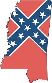 mississippi state map with state flag overlay clipart image