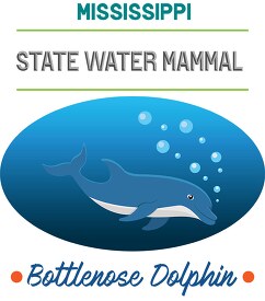mississippi state water mammal dolphin vector clipart image