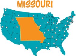 missouri map united states clipart