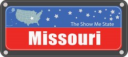 missouri state license plate with nickname clipart