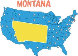 montana map united states clipart