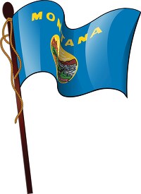 montana state flag on a flagpole