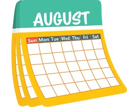 monthly calender august clipart