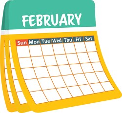 monthly calender february clipart