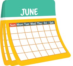 monthly calender june clipart