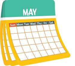 monthly calender may clipart
