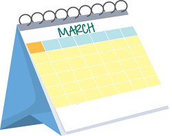 monthly desk calendar march white clipart