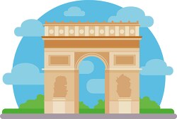 monument arc de triomphe paris france clipart
