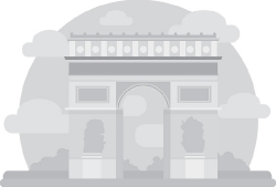 monument arc de triomphe paris france gray clipart