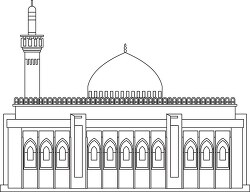 mosque kuwait black white outline clipart