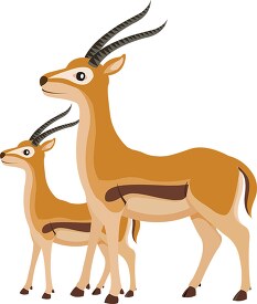 mother baby gazelle clipart