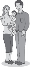 mother father baby grayscale clipart