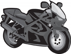motorcycle grayscale clipart