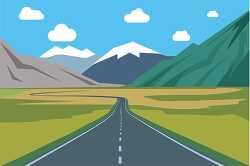 mountain road along the south island new zealand clipart