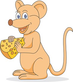 mouse holding large piece cheese