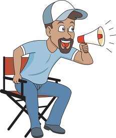 movie director with loud speaker clipart
