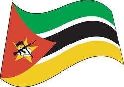 Mozambique flag flat design wavy clipart