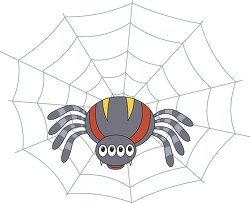 multi eyed spider on web clipart