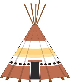 native american tee pee with designs clipart