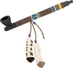 native anerican indian peace pipe with feathers