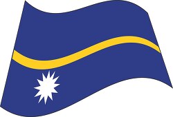 Nauru flag flat design wavy clipart