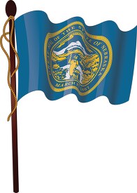 nebraska state flag on a flagpole