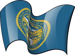 nebraska state flag waving clipart