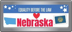 nebraska state license plate with motto clipart