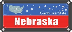 nebraska state license plate with nickname clipart