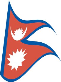 Nepal flag flat design wavy clipart