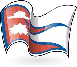 Nepal wavy country flag clipart