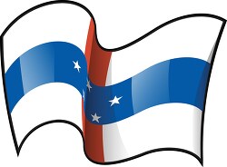 Netherlands Antilles wavy country flag clipart