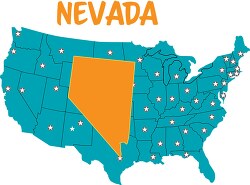 nevada map united states clipart