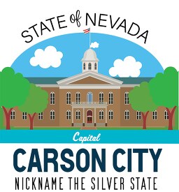 nevada state capital carson city nickname the silver state vecto