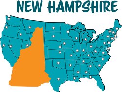 new hampshire map united states clipart