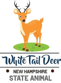 new hampshire state animal white tail deer clipart