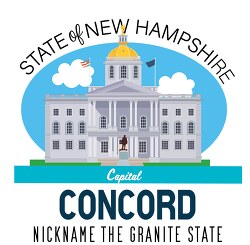 new hampshire state capital concord nickname the granite state v