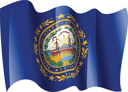 new hampshire state flag waving clipart