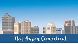 new haven connecticut with city state name clipart