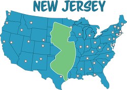 new jersey map united states clipart