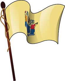 new jersey state flag on pole clipart new