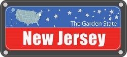 new jersey state license plate with nickname clipart