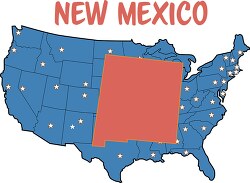 new mexico map united states clipart
