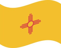 new mexico state flat design waving flag