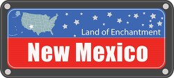 new mexico state license plate with nickname clipart